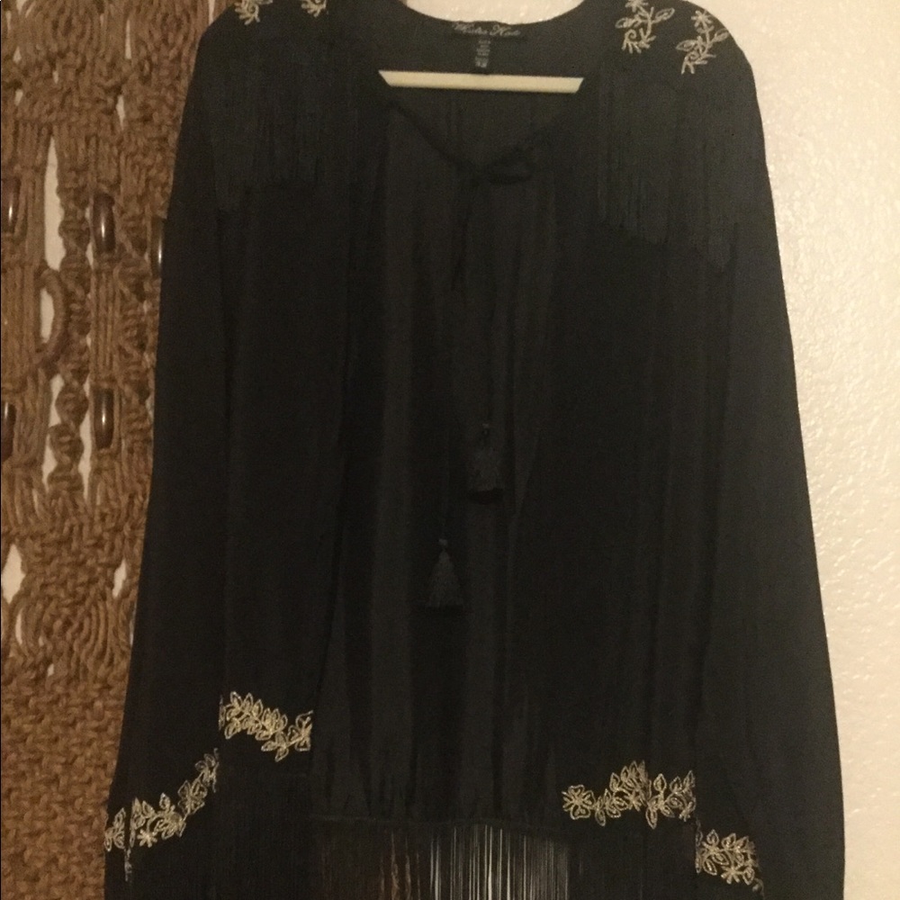Winter Kate silk fringe cape